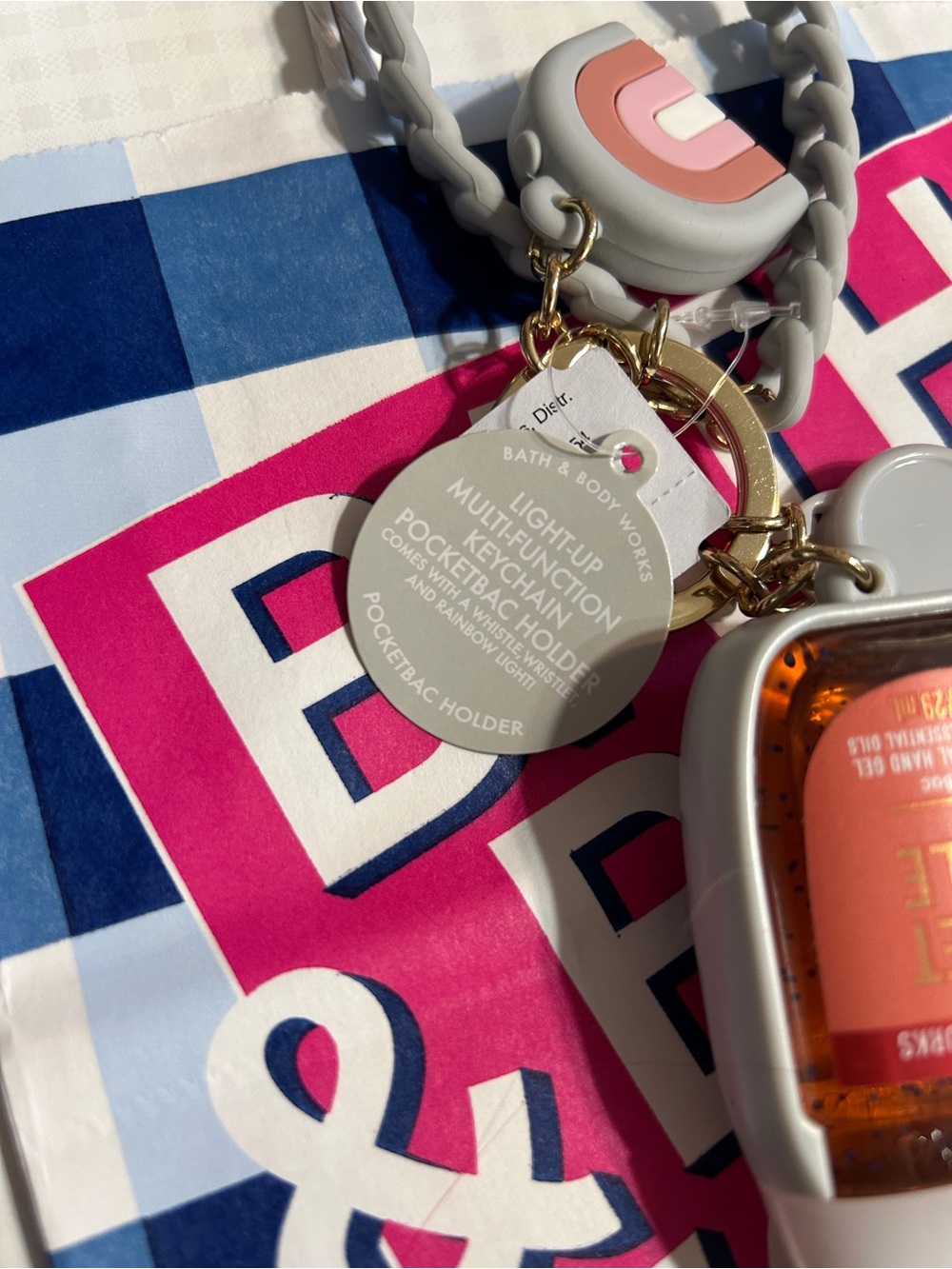 Bath & Body Works Gray and Black Keychain Holder & Sani - Picture 2 of 5